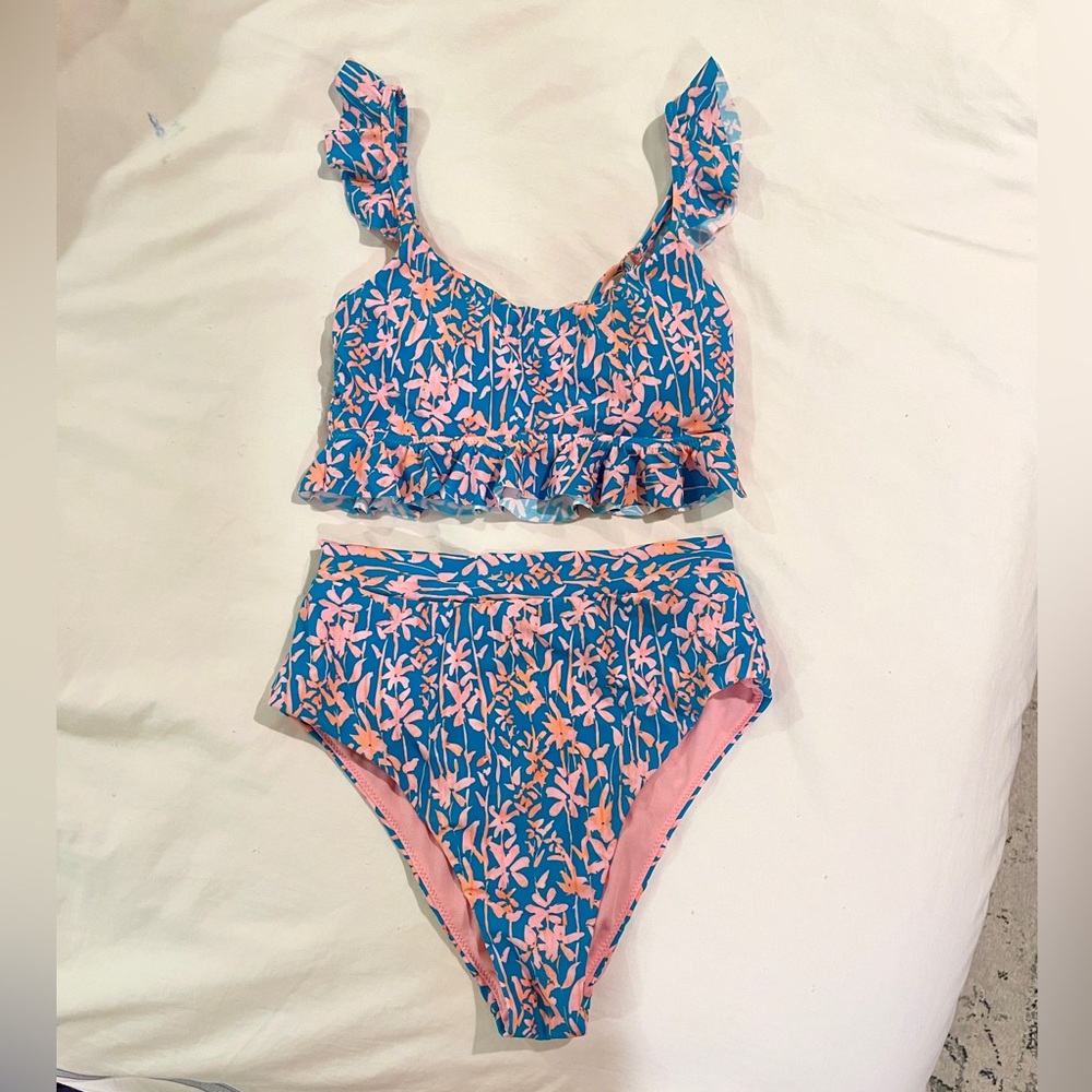 Floral High Waisted Bikini